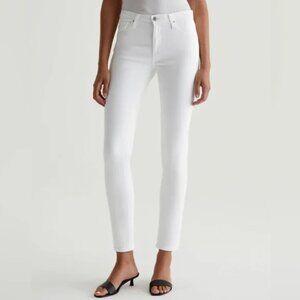 AG The Stilt Cigarette Leg Skinny Jeans White Adriano Goldschmeide 28R